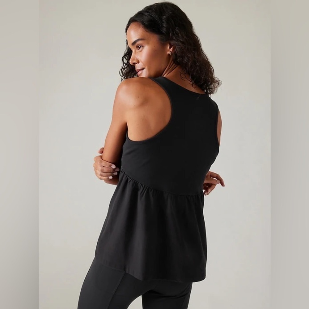 Athleta Passenger Tank black mixed media size small workout athletic running